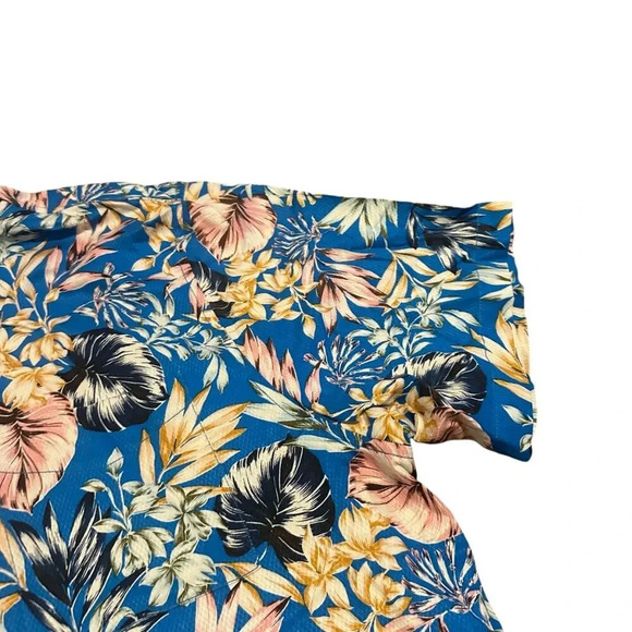 Tommy Bahama Uluru Fronds Silk Camp Shirt Picasso Blue Floral Button-Down XL Men - Picture 3 of 10